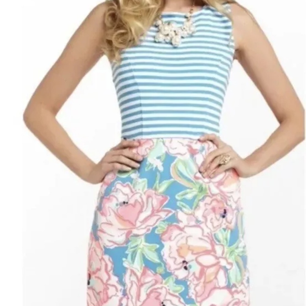 Lilly Pulitzer Julianna Dress Lucky Charm Chin Stripe Combo -size XL